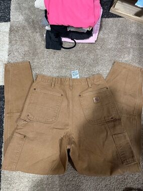 Carhartt Men’s Tan Cargo Work Pants - Duck Canvas